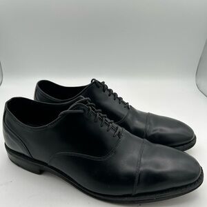 Allen Edmonds Bond Street Black Cap-Toe Leather Oxfords Shoes EUC